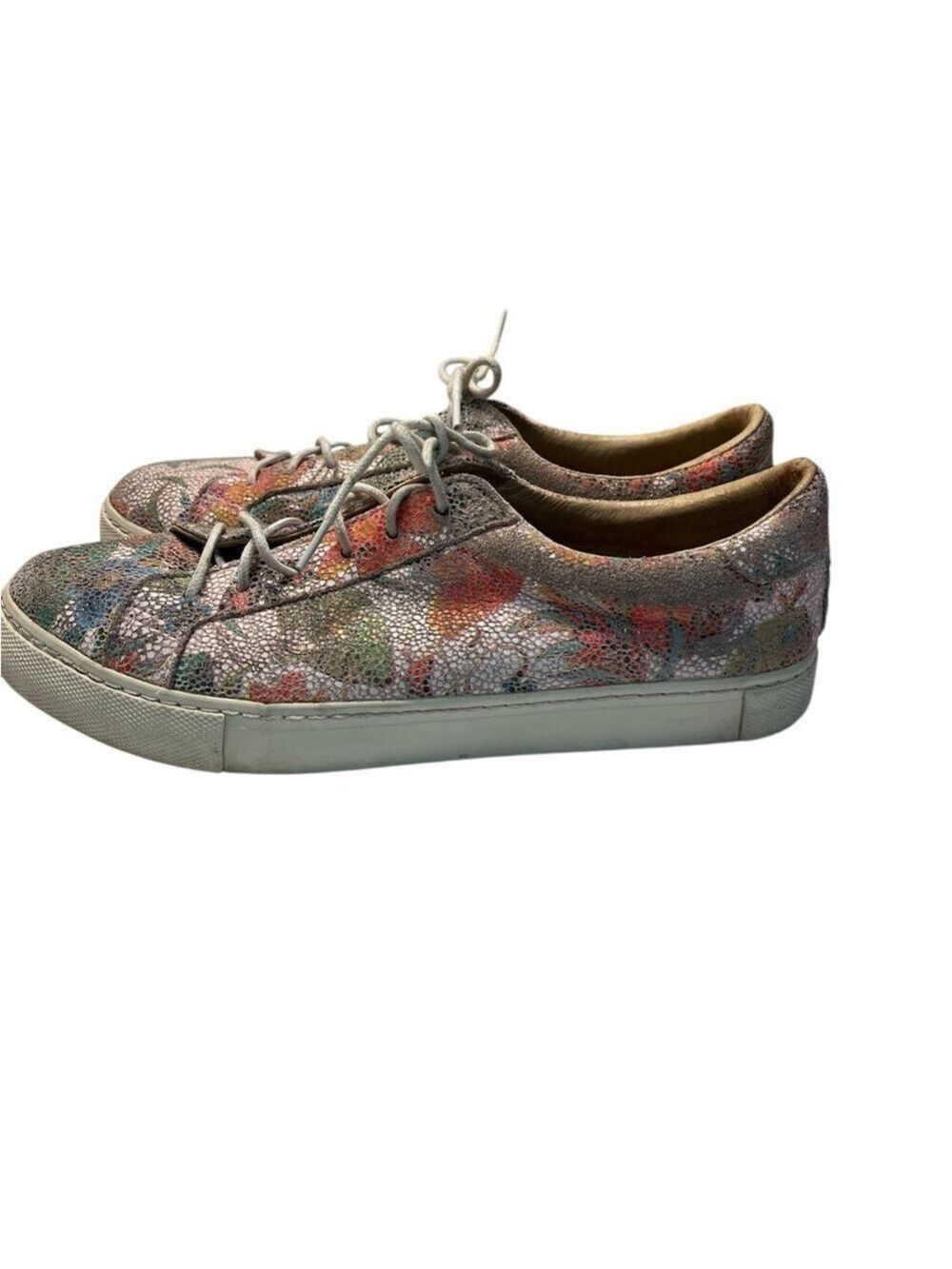 Filippo Raphael Edward Müller Floral Lace Up Casual Sneakers, size 40